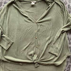 Super cute olive green high low sweater